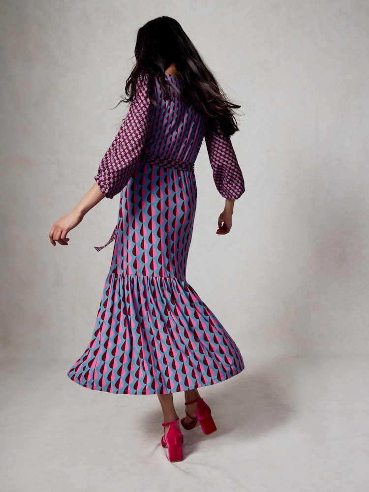 Boden Purple Ophelia Wrap Midi Jersey Dress - Image 2 of 7