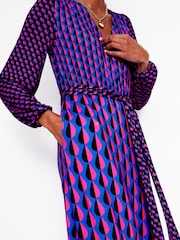 Boden Purple Ophelia Wrap Midi Jersey Dress - Image 3 of 7