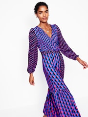 Boden Purple Ophelia Wrap Midi Jersey Dress - Image 5 of 7