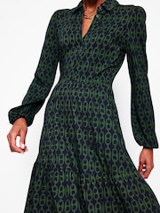 Boden Green Tiered Jersey Shirt Dress - Image 2 of 5
