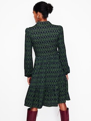 Boden Green Tiered Jersey Shirt Dress - Image 3 of 5