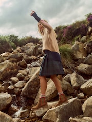 Boden Blue Helen Buckled Kilt Skirt - Image 1 of 7