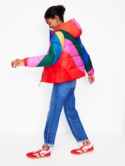 Boden Pink Hooded Puffer Coat - Image 3 of 5