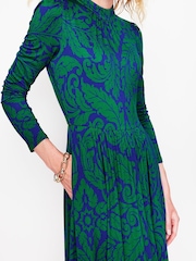 Boden Green High Neck Tiered Jersey Dress - Image 2 of 5