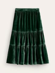 Boden Green Viv Velvet Tiered Maxi Skirt - Image 5 of 5