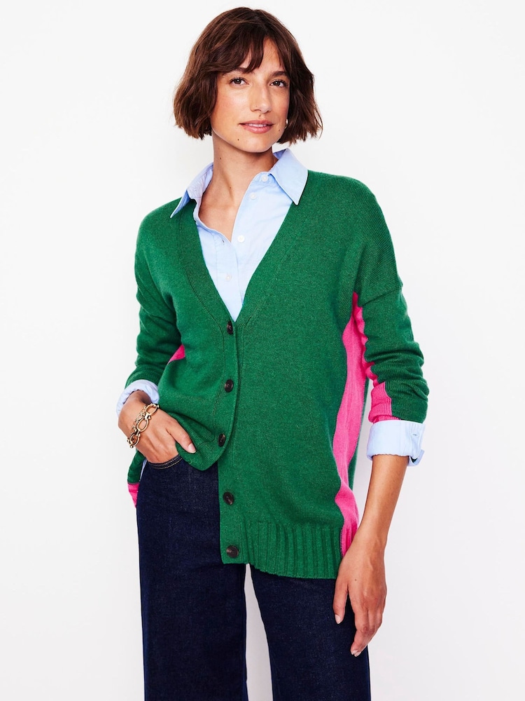 Boden Green Zia Longline V-Neck Cardigan - Image 1 of 7