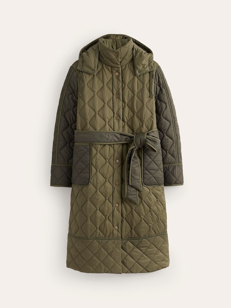 Boden Green Quilted Belted Coat - Image 6 of 6 Boden Green Quilted Belted Coat - Image 6 of 6