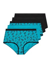 Yours Curve Green Stretch Full Briefs 5 Pack - Image 4 of 8