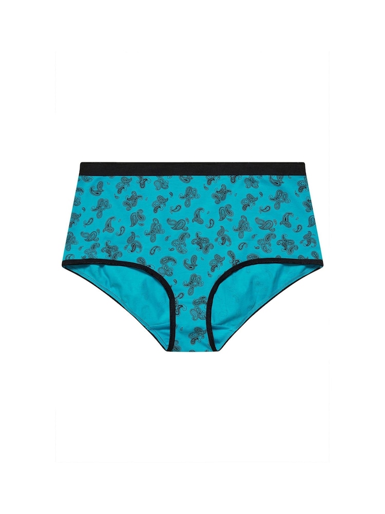Yours Curve Green Stretch Full Briefs 5 Pack - Image 8 of 8