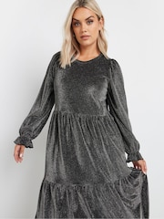 Yours Curve Silver Brillo Midaxi Dress - Image 4 of 5