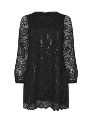 Yours Curve Black Lace Midi Dress - Image 5 of 5