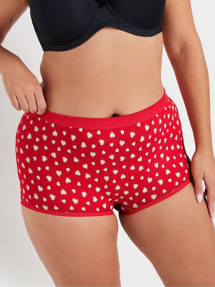 Yours Curve Red Stretch Shorts 5 Pack - Image 2 of 9