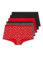 Yours Curve Red Stretch Shorts 5 Pack - Image 5 of 9