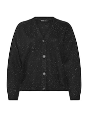 Yours Curve Black Speckled Button Through Cardigan - Image 5 of 5
