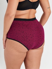 Yours Curve Red Stretch Full Briefs 5 Pack - Image 4 of 9