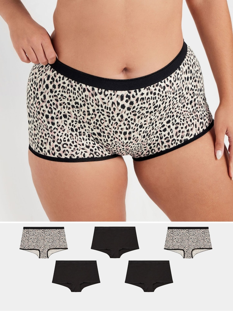 Yours Curve Natural Stretch Shorts 5 Pack - Image 1 of 8