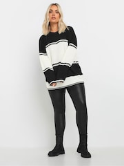 Yours Curve Black Drop Shoulder Stripe Jumper - Image 2 of 5
