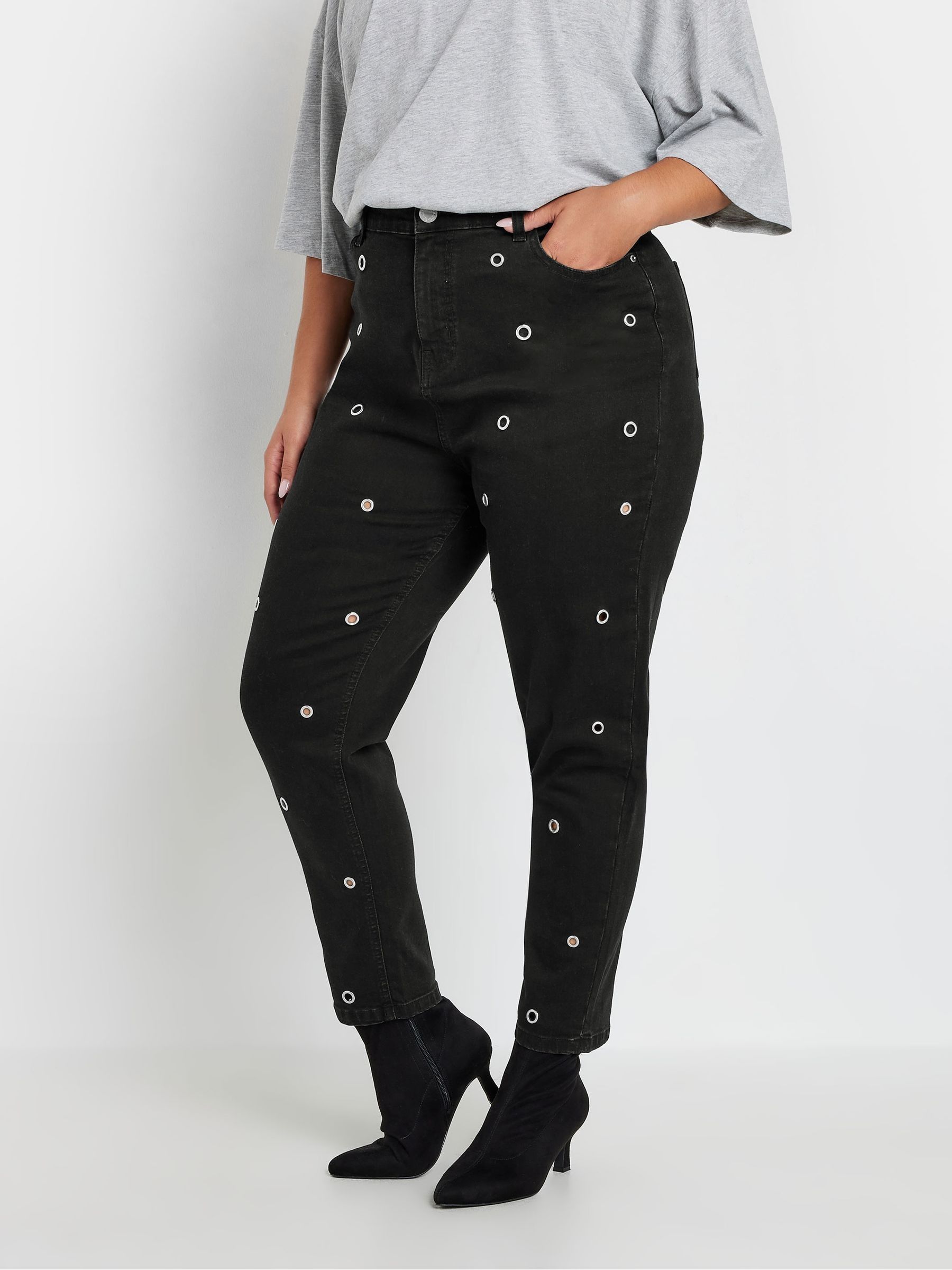 開店記念セール！ Detail Eyelet Mom Black Curve Yours Buy Jeans USA Next from バッグ