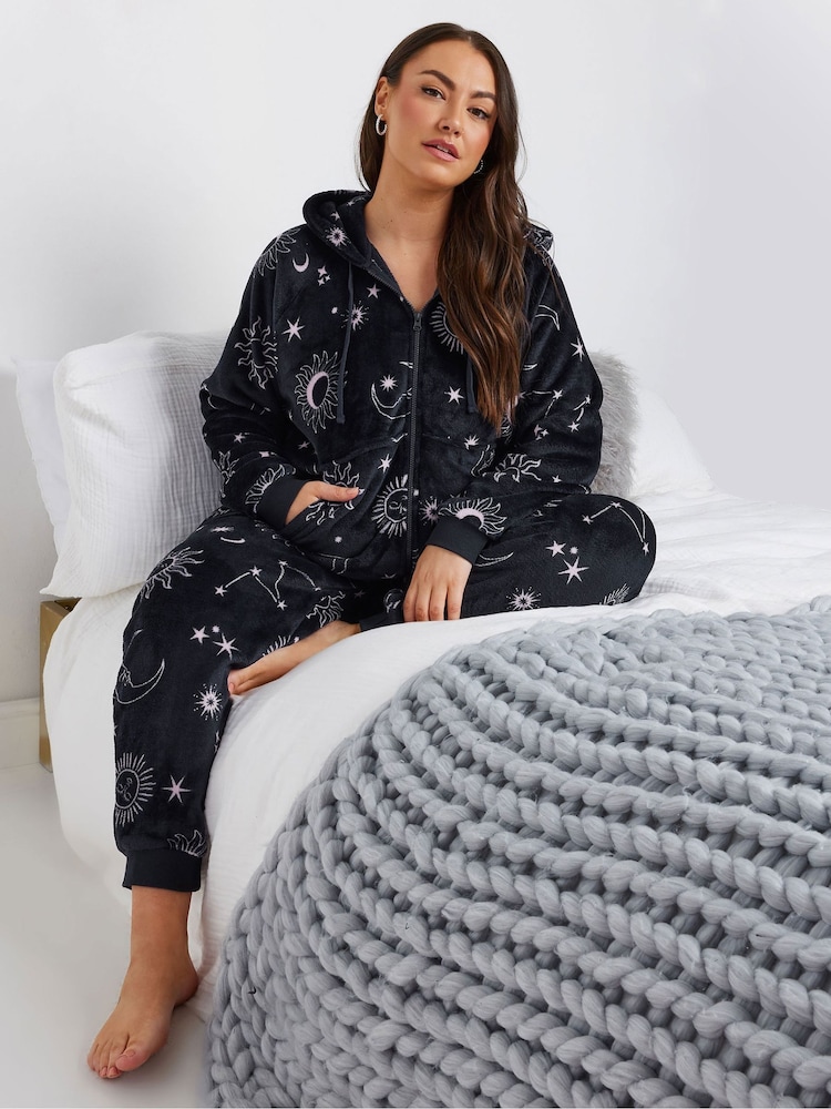 Yours Curve Blue Celestial Print All-In-One - Image 1 of 5