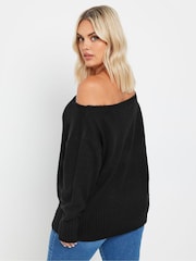 Yours Curve Black Bardot Jumper - Image 3 of 5