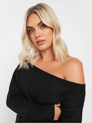 Yours Curve Black Bardot Jumper - Image 4 of 5