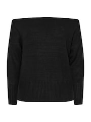 Yours Curve Black Bardot Jumper - Image 5 of 5