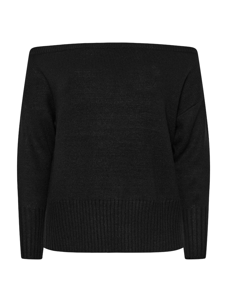 Yours Curve Black Bardot Jumper - Image 5 of 5