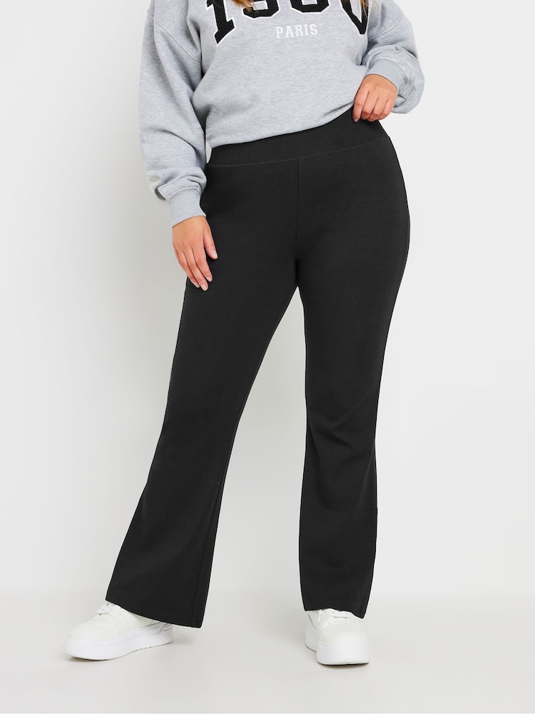 Yours Curve Black Flare Yoga Trousers - Image 2 of 6 Yours Curve Black Flare Yoga Trousers - Image 2 of 6
