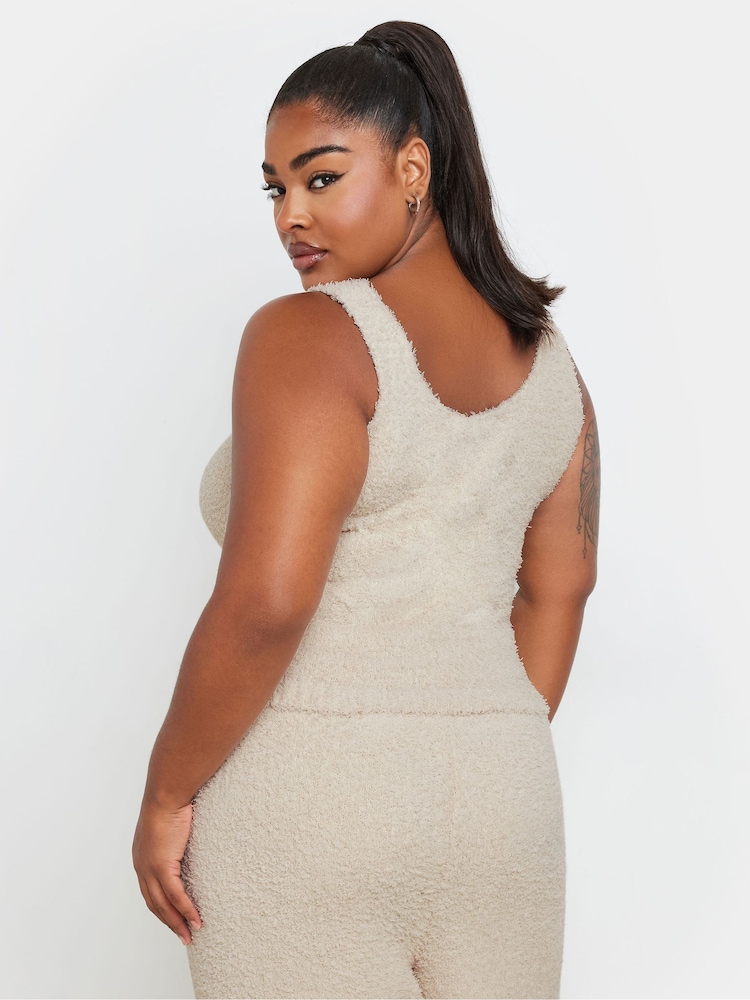 Yours Curve Cream Chenille Vest Top - Image 2 of 6