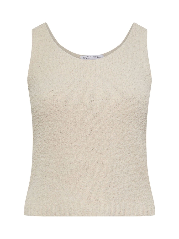 Yours Curve Cream Chenille Vest Top - Image 6 of 6