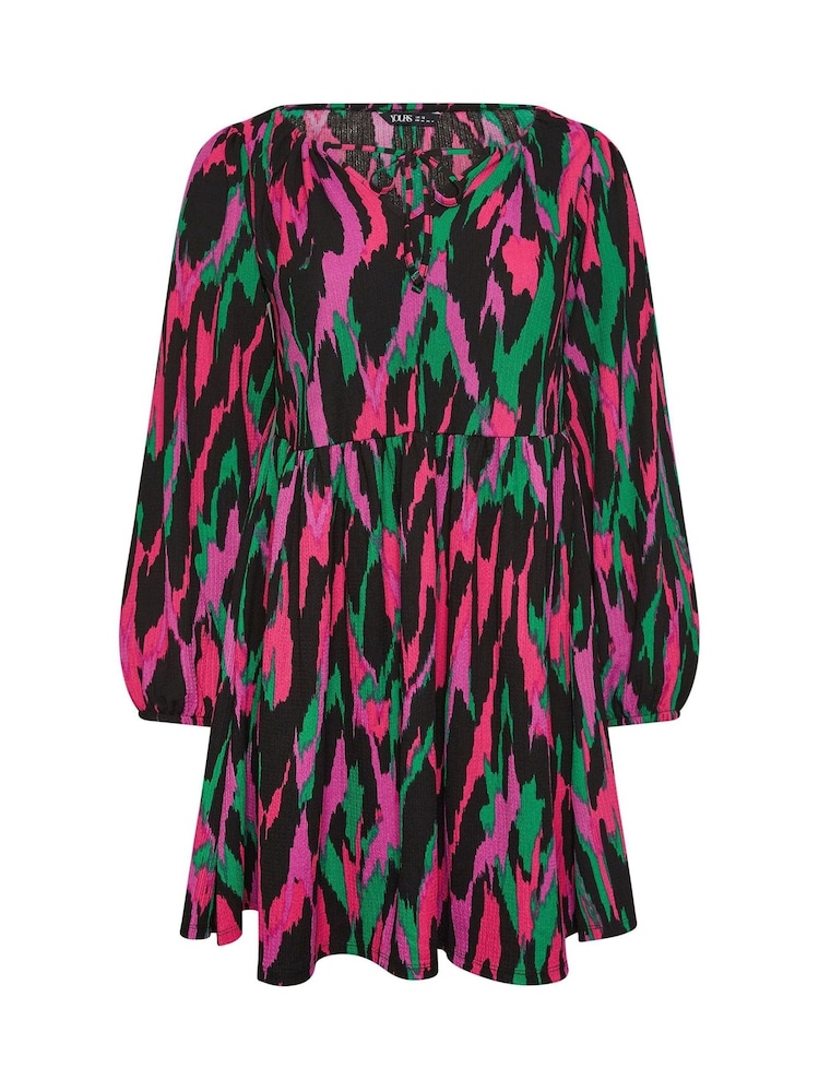 Yours Curve Abstract Print Textured Dress - Imagen 5 de 5 Yours Curve Abstract Print Textured Dress - Imagen 5 de 5