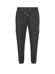 Yours Curve Black Cargo Glitter Harem Trousers - Image 5 of 5