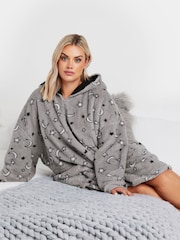 Yours Curve Grey Blanket Hoodie - Image 4 of 5