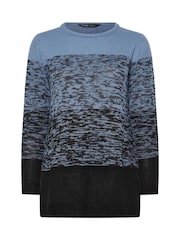 Yours Curve Blue Colourblock 4 Panel Jumper - Image 5 of 5
