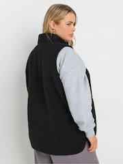 Yours Curve Black Teddy Borg Gilet - Image 3 of 5