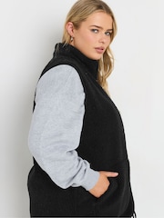 Yours Curve Black Teddy Borg Gilet - Image 4 of 5