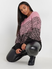 Yours Curve Pink Colourblock 4 Panel Jumper - Image 1 of 6