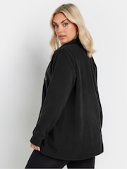 Yours Curve Black Half Zip Fleece Jacket - Image 3 of 6