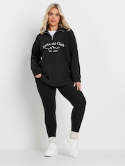Yours Curve Black Half Zip Fleece Jacket - Image 5 of 6