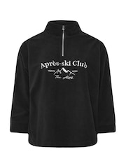 Yours Curve Black Half Zip Fleece Jacket - Image 6 of 6