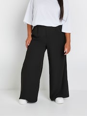 Yours Curve Black Dad Trousers - Image 1 of 5