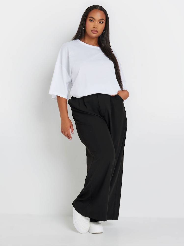 Yours Curve Black Dad Trousers - Image 2 of 5