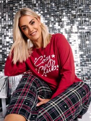 طقم بيجامة Cosy Club من القطن 100% بكُم طويل ورِجل واسعة من Yours Curve - صورة 4 من 6