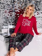 طقم بيجامة Cosy Club من القطن 100% بكُم طويل ورِجل واسعة من Yours Curve - صورة 5 من 6