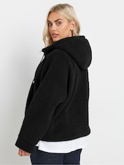 Yours Curve Black Oversized Limited Borg Hoodie - Image 3 of 6