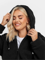Yours Curve Black Oversized Limited Borg Hoodie - Image 5 of 6