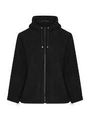 Yours Curve Black Oversized Limited Borg Hoodie - Image 6 of 6