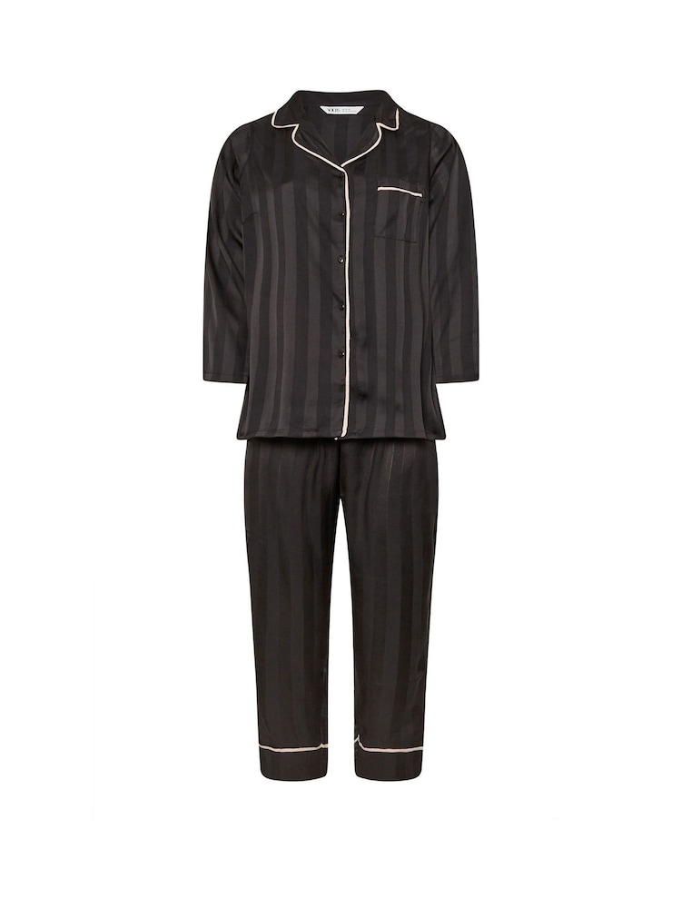 Yours Curve – Pyjama-Set aus Jacquard-Satin mit Streifen - Bild 6 von 6 Yours Curve – Pyjama-Set aus Jacquard-Satin mit Streifen - Bild 6 von 6