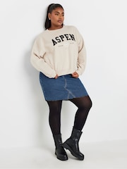 Yours Curve Blue Denim Mini Skirt - Image 2 of 5