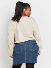Yours Curve Blue Denim Mini Skirt - Image 3 of 5